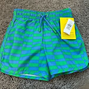 GAP Blue and Green Checkered Swim Trunks